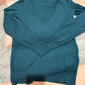 The Limited Teal V-Neck Women's Lightweight Knit Sweater Size Medium